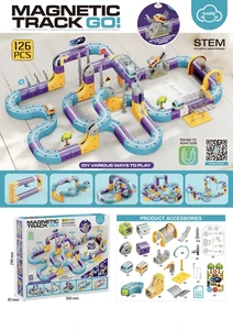 מסלול רכבת מגנטי128 חלקים להרכבה עצמית