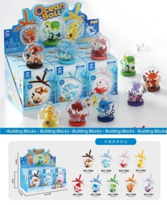 קוביות בניין של חיים ימיים מסדרת Ocean Ball עם כדורי תצוגה